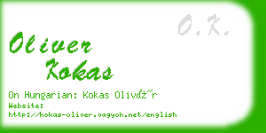 oliver kokas business card